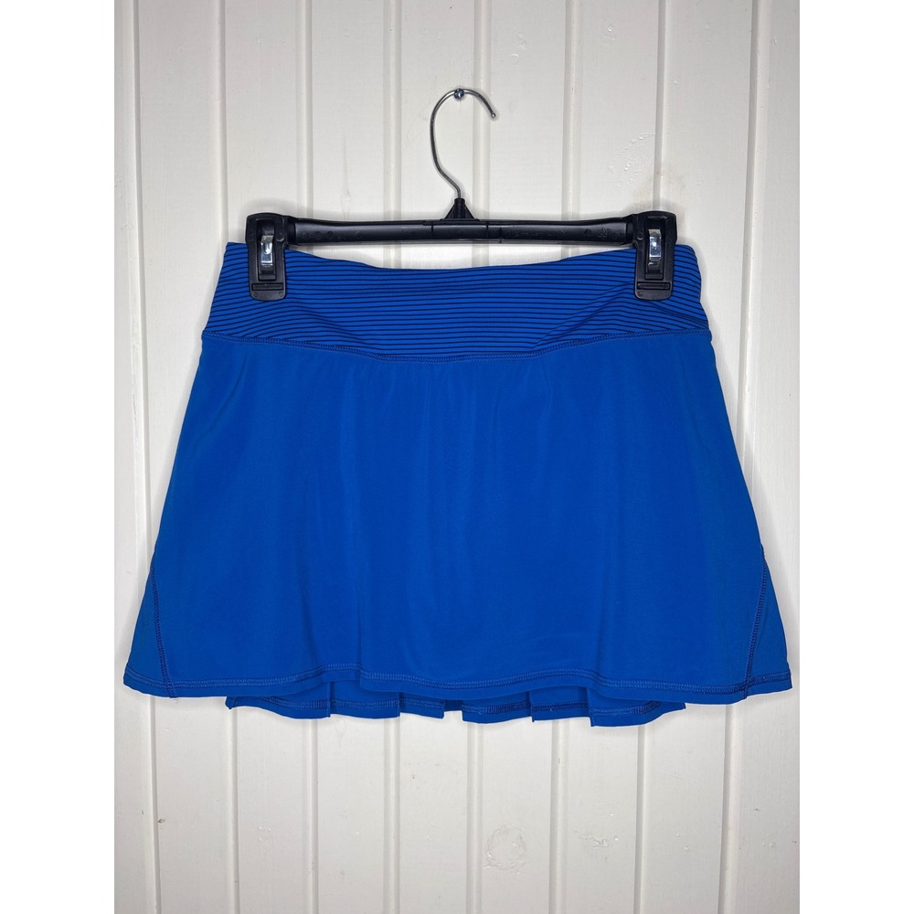 Lululemon Pace Setter Skirt Blue Pleated Athletic Tennis Skort Womens Size 4 Reg